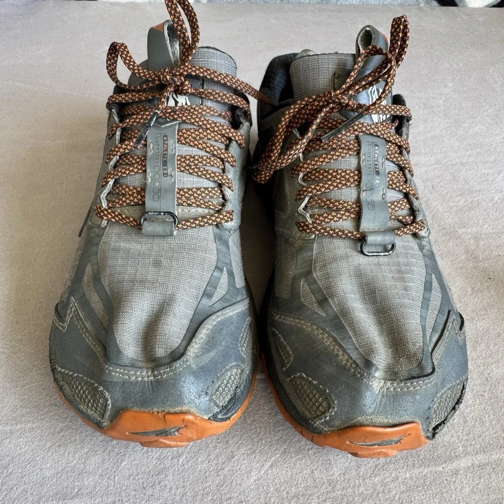 Size 8.5 - Altra Lone Peak 4.5 Trail Running Shoes Sneakers Gray Orange Mens